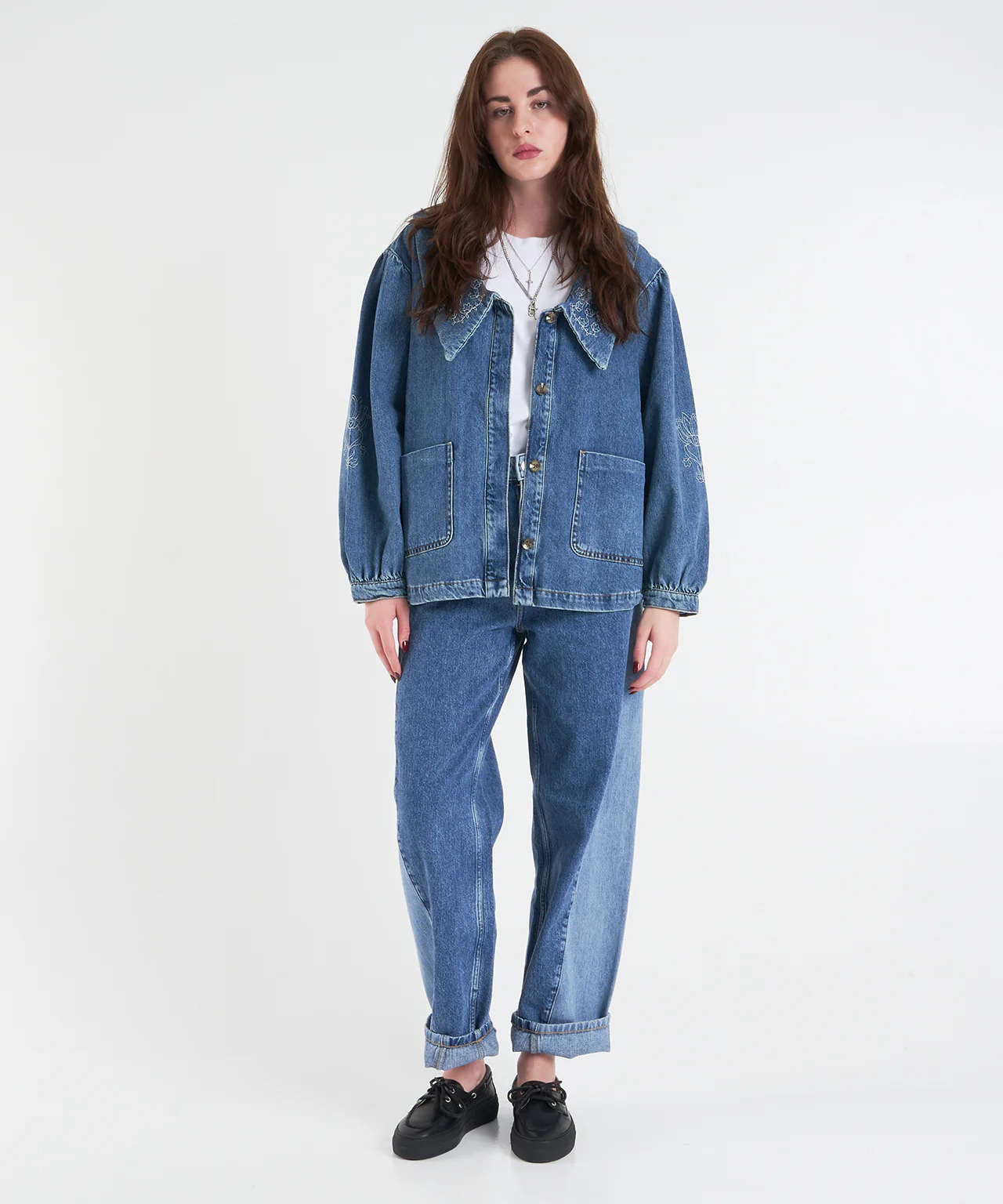 Giacca denim con ricamo 'Neve' - Image 2