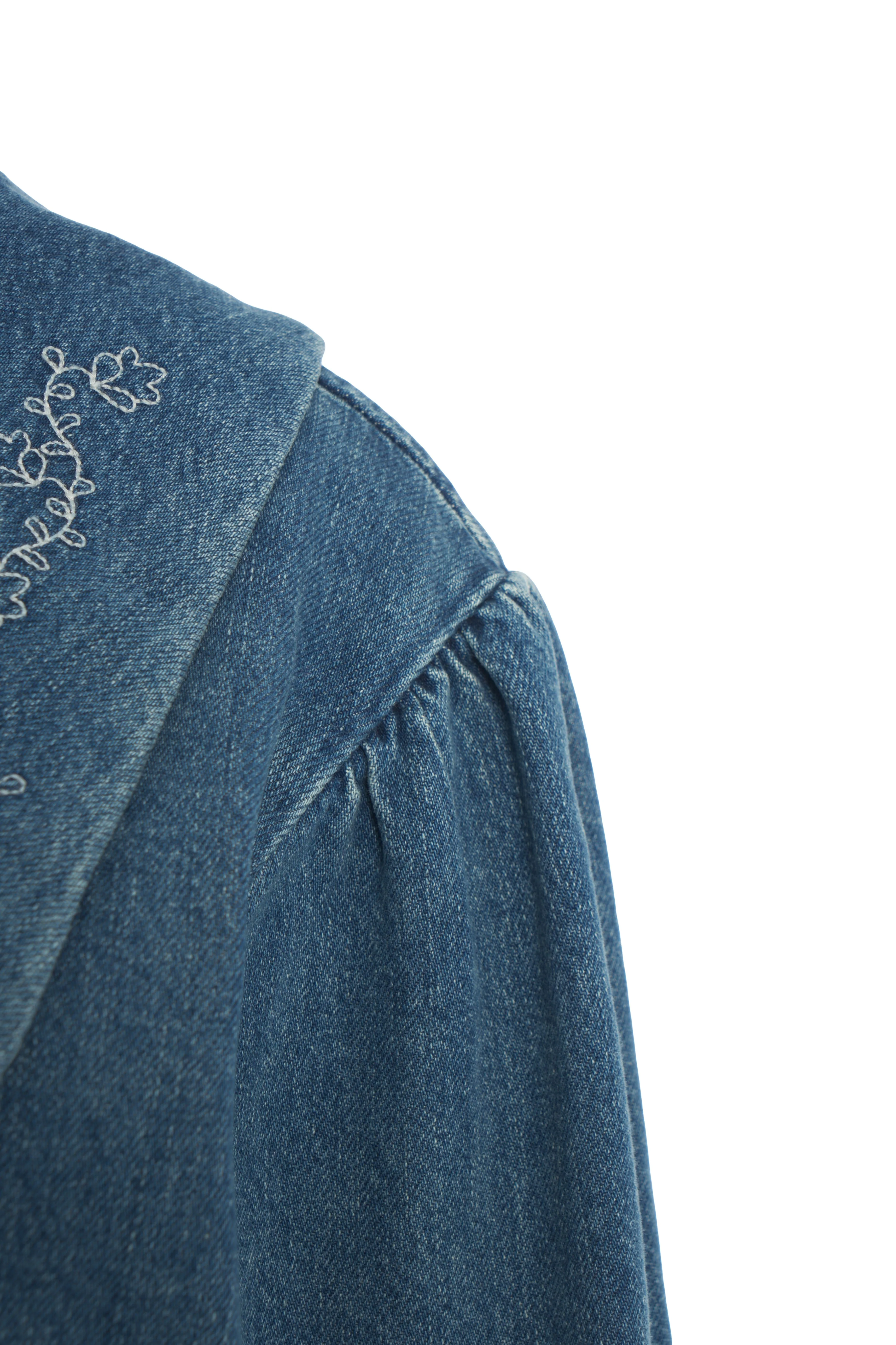 Giacca denim con ricamo 'Neve' - Image 5